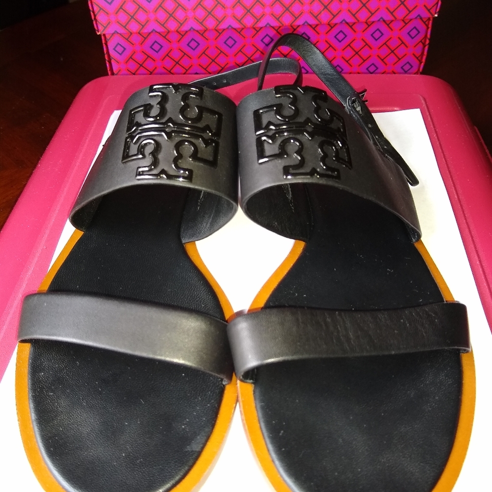 Tory Burch POWDER COATED MELINDA black sandal